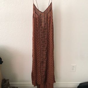 Amuse society burnt orange floral maxi dress